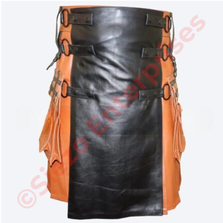 Gothic Steam Punk Rave Hybrid Leather Kilt For Men – Scottish Leather Kilts