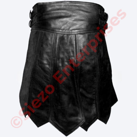 Barbarian Leather Kilt Skirt | Greek Roman Gladiator War Ancient leather Skirts - Image 3